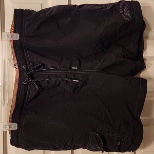 TOMMY BAHAMA SWIM/BOARD SHIRTS BLACK w Orange Floral Trim